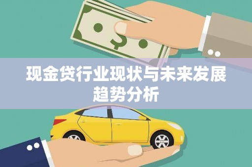 黄陂现金贷行业现状与未来发展趋势分析