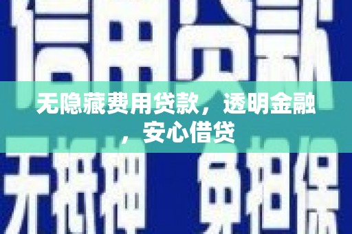 黄陂无隐藏费用贷款，透明金融，安心借贷