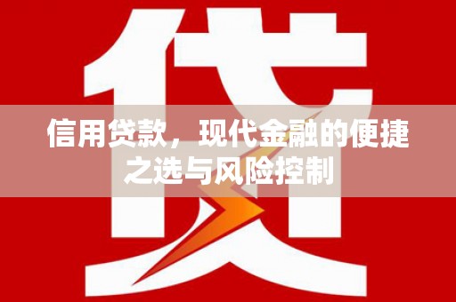 黄陂信用贷款，现代金融的便捷之选与风险控制