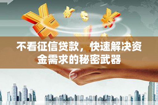 黄陂不看征信贷款，快速解决资金需求的秘密武器