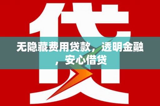 黄陂无隐藏费用贷款，透明金融，安心借贷