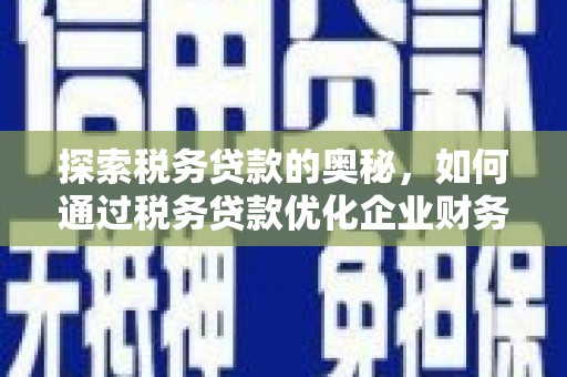 黄陂探索税务贷款的奥秘，如何通过税务贷款优化企业财务