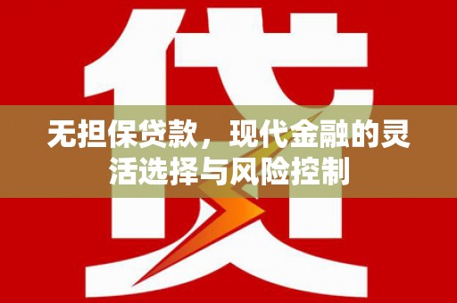 黄陂无担保贷款，现代金融的灵活选择与风险控制
