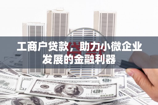 黄陂工商户贷款，助力小微企业发展的金融利器