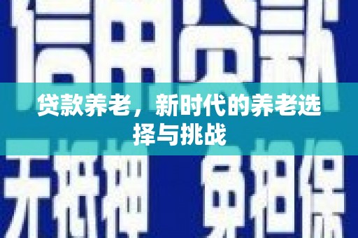 黄陂贷款养老，新时代的养老选择与挑战
