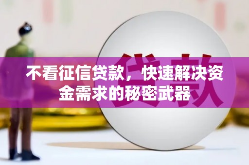黄陂不看征信贷款，快速解决资金需求的秘密武器