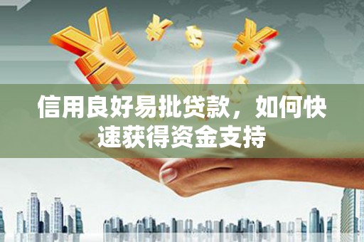 黄陂信用良好易批贷款，如何快速获得资金支持